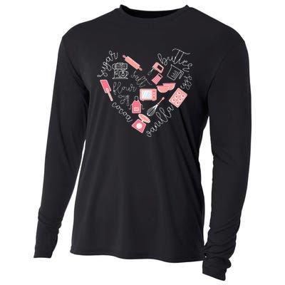 Love Baking Tools For Bakers Gift Women Cute Pink Cooling Performance Long Sleeve Crew