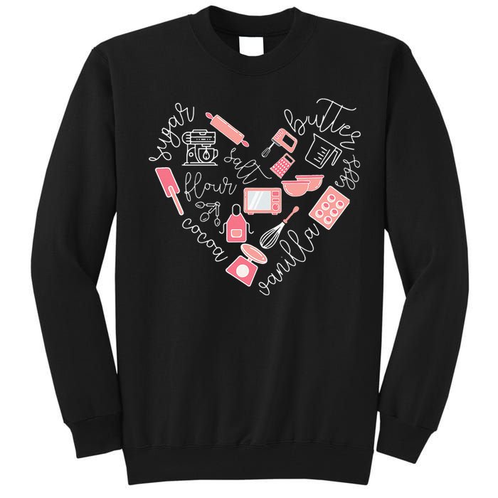 Love Baking Tools For Bakers Gift Women Cute Pink Tall Sweatshirt