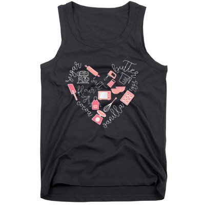 Love Baking Tools For Bakers Gift Women Cute Pink Tank Top