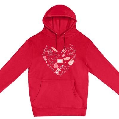 Love Baking Tools For Bakers Gift Women Cute Pink Premium Pullover Hoodie