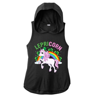 Lepricorn Best Unicorn Gift For Irish Ladies PosiCharge Tri-Blend Wicking Draft Hoodie Tank