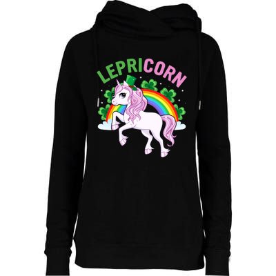 Lepricorn Best Unicorn Gift For Irish Womens Funnel Neck Pullover Hood