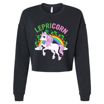 Lepricorn Best Unicorn Gift For Irish Cropped Pullover Crew