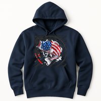 Largemouth Bass USA Flag Imprint Hoodie