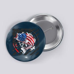 Largemouth Bass USA Flag Imprint Button