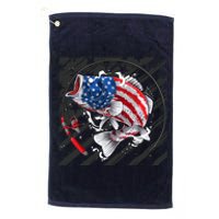 Largemouth Bass USA Flag Imprint Platinum Collection Golf Towel