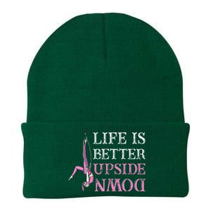 Life Better Upside Down Aerial Silk Aerialist Acrobatics Knit Cap Winter Beanie