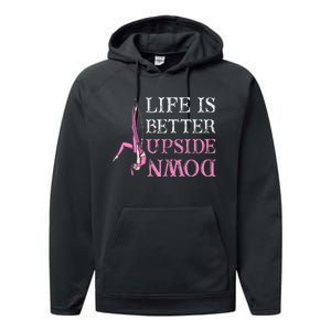 Life Better Upside Down Aerial Silk Aerialist Acrobatics Performance Fleece Hoodie