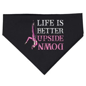 Life Better Upside Down Aerial Silk Aerialist Acrobatics USA-Made Doggie Bandana