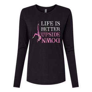 Life Better Upside Down Aerial Silk Aerialist Acrobatics Womens Cotton Relaxed Long Sleeve T-Shirt