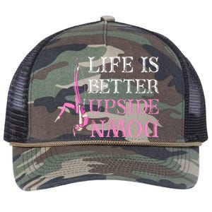 Life Better Upside Down Aerial Silk Aerialist Acrobatics Retro Rope Trucker Hat Cap