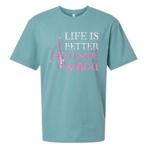 Life Better Upside Down Aerial Silk Aerialist Acrobatics Sueded Cloud Jersey T-Shirt