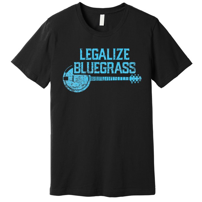 Legalize Bluegrass! Vintage Graphic Design Music Fan Premium T-Shirt