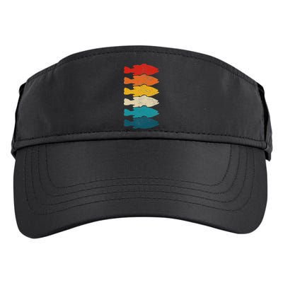Largemouth Bass Vintage Fish Bass Fishing Fisherman Adult Drive Performance Visor