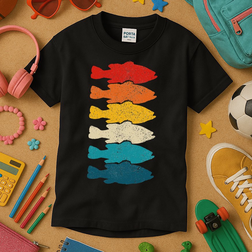Largemouth Bass Vintage Fish Bass Fishing Fisherman Kids T-Shirt