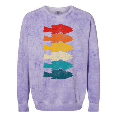 Largemouth Bass Vintage Fish Bass Fishing Fisherman Colorblast Crewneck Sweatshirt