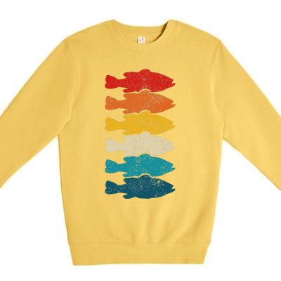 Largemouth Bass Vintage Fish Bass Fishing Fisherman Premium Crewneck Sweatshirt