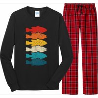 Largemouth Bass Vintage Fish Bass Fishing Fisherman Long Sleeve Pajama Set