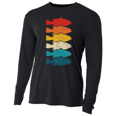 Largemouth Bass Vintage Fish Bass Fishing Fisherman Cooling Performance Long Sleeve Crew