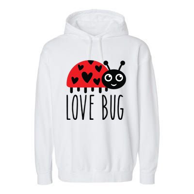 Love Bug Valentine's Day, Cute Ladybug With Hearts Gift Garment-Dyed Fleece Hoodie