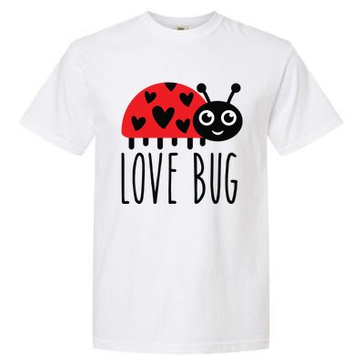 Love Bug Valentine's Day, Cute Ladybug With Hearts Gift Garment-Dyed Heavyweight T-Shirt