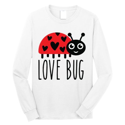 Love Bug Valentine's Day, Cute Ladybug With Hearts Gift Long Sleeve Shirt