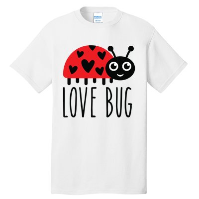 Love Bug Valentine's Day, Cute Ladybug With Hearts Gift Tall T-Shirt