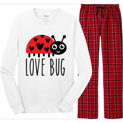 Love Bug Valentine's Day, Cute Ladybug With Hearts Gift Long Sleeve Pajama Set