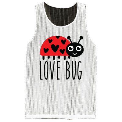 Love Bug Valentine's Day, Cute Ladybug With Hearts Gift Mesh Reversible Basketball Jersey Tank