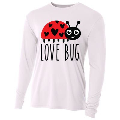 Love Bug Valentine's Day, Cute Ladybug With Hearts Gift Cooling Performance Long Sleeve Crew