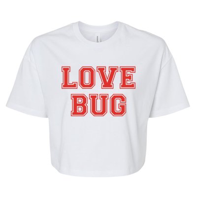 Love Bug Vcool Giftday Retro Style Love Bug Valentines Day Gift Bella+Canvas Jersey Crop Tee