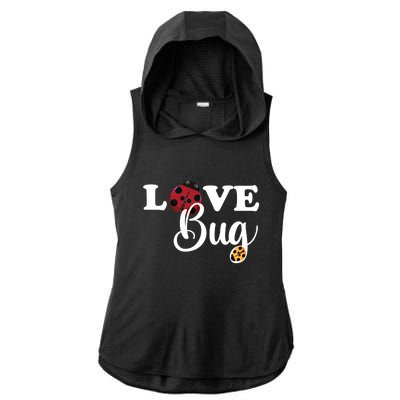 Love Bug Valentines Day Lucky Ladybug Wholehearted Love Gift Ladies PosiCharge Tri-Blend Wicking Draft Hoodie Tank