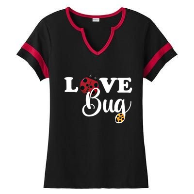 Love Bug Valentines Day Lucky Ladybug Wholehearted Love Gift Ladies Halftime Notch Neck Tee