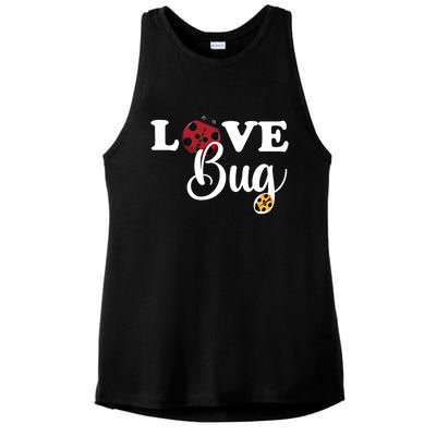 Love Bug Valentines Day Lucky Ladybug Wholehearted Love Gift Ladies PosiCharge Tri-Blend Wicking Tank