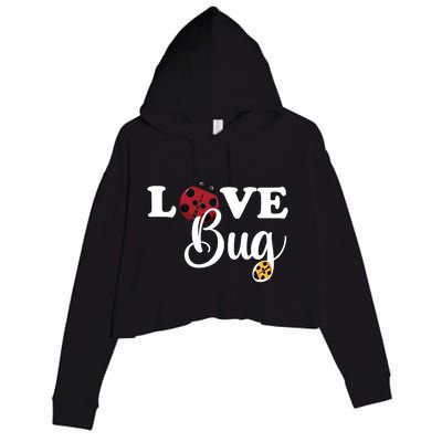 Love Bug Valentines Day Lucky Ladybug Wholehearted Love Gift Crop Fleece Hoodie