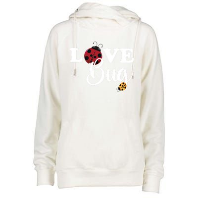 Love Bug Valentines Day Lucky Ladybug Wholehearted Love Gift Womens Funnel Neck Pullover Hood