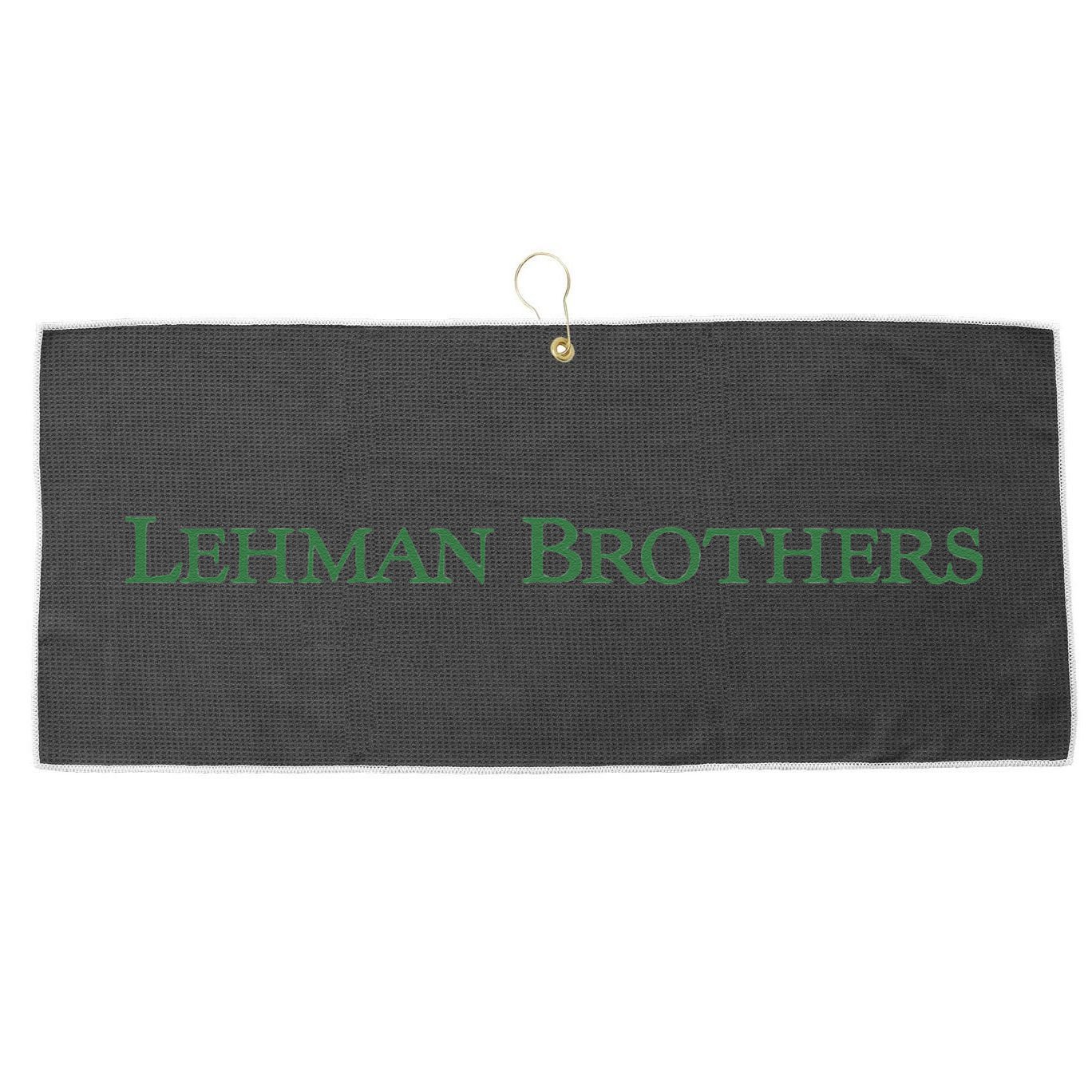 Lehman Brothers Vintage Corporate WSB Stock Market Trader Large Microfiber Waffle Golf Towel