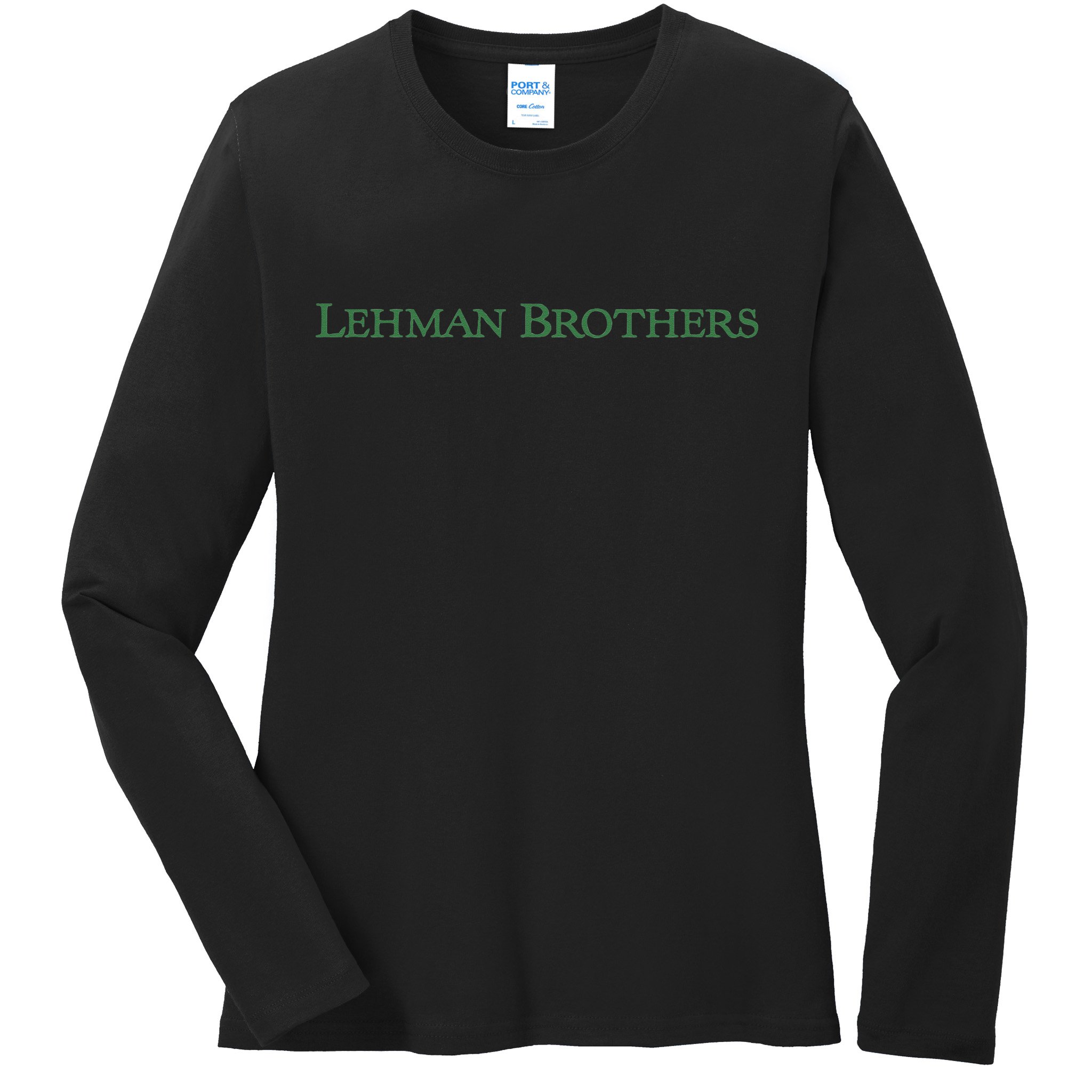Lehman Brothers Vintage Corporate WSB Stock Market Trader Ladies Long Sleeve Shirt