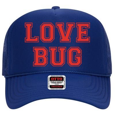 Love Bug Vgiftday Retro Style Love Bug Valentines Day Gift High Crown Mesh Back Trucker Hat