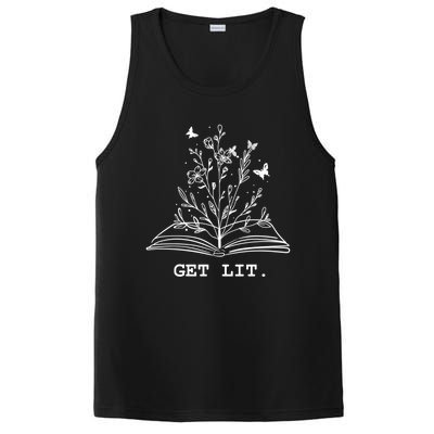 Library Book Wildflowers Lovers Literature Teacher Gift PosiCharge Competitor Tank