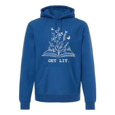 Library Book Wildflowers Lovers Literature Teacher Gift Premium Hoodie