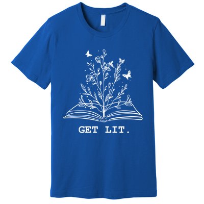 Library Book Wildflowers Lovers Literature Teacher Gift Premium T-Shirt