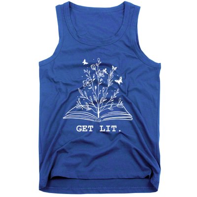 Library Book Wildflowers Lovers Literature Teacher Gift Tank Top