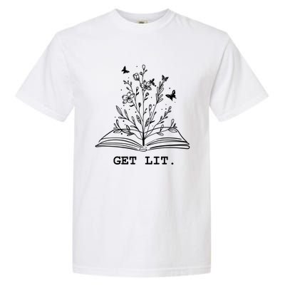 Library Book Wildflowers Lovers Literature Teacher Gift Garment-Dyed Heavyweight T-Shirt