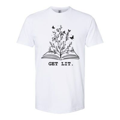 Library Book Wildflowers Lovers Literature Teacher Gift Softstyle CVC T-Shirt