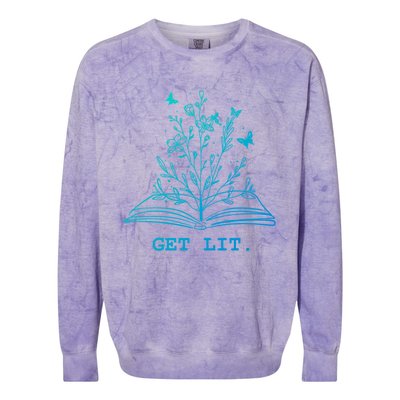 Library Book Wildflowers Lovers Literature Teacher Gift Colorblast Crewneck Sweatshirt