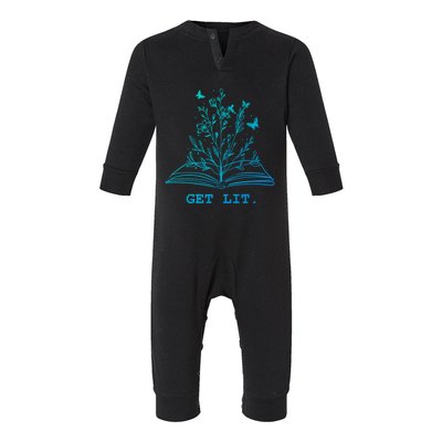 Library Book Wildflowers Lovers Literature Teacher Gift Infant Fleece One Piece