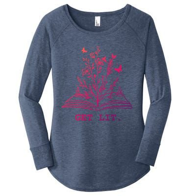 Library Book Wildflowers Lovers Literature Teacher Gift Women's Perfect Tri Tunic Long Sleeve Shirt