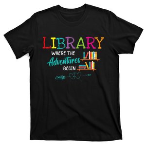 Library Books Where Adventure Begins Librarian Reader T-Shirt