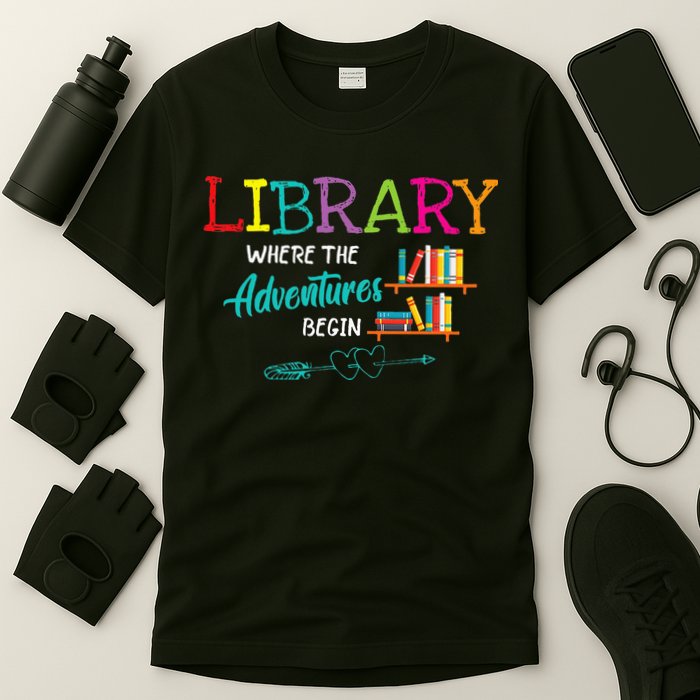 Library Books Where Adventure Begins Librarian Reader T-Shirt